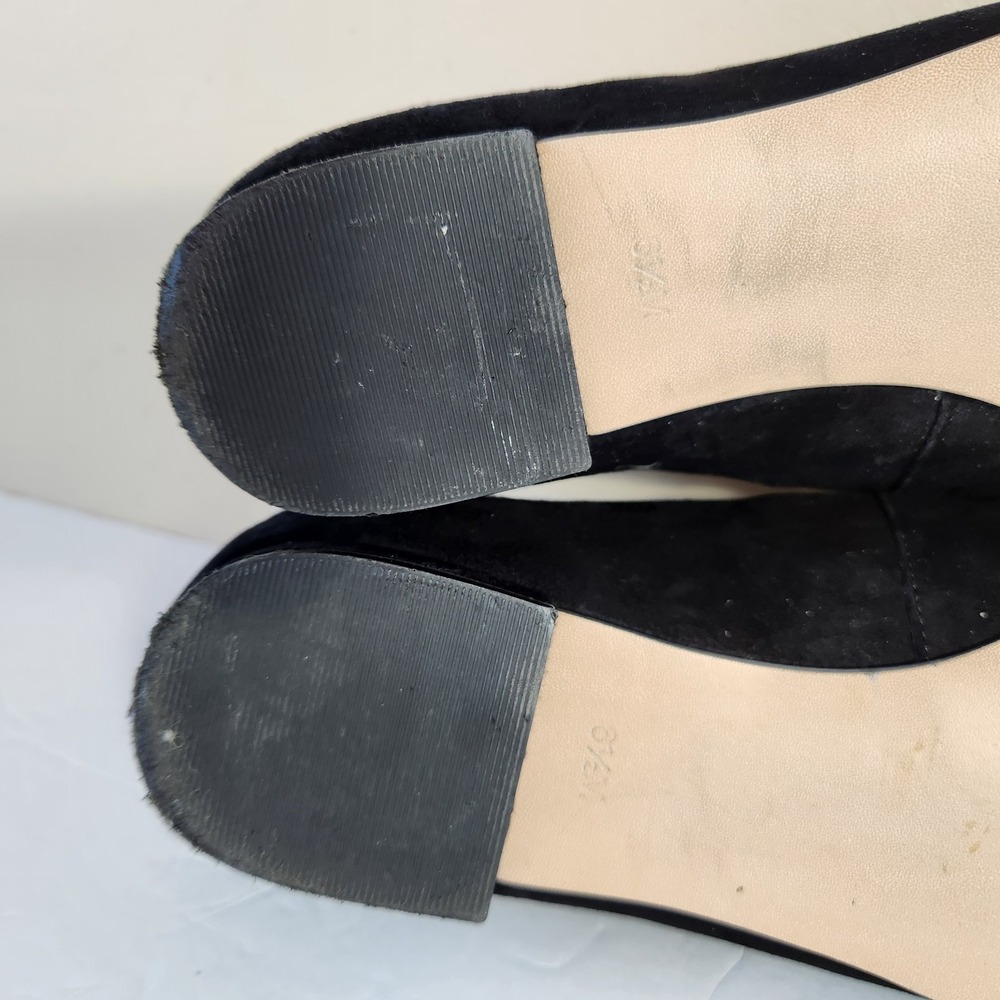 Talbots Womens Black Suede Edison Shoes Size 6.5 M Strappy Jewel Mary Jane Flats - Picture 12 of 16